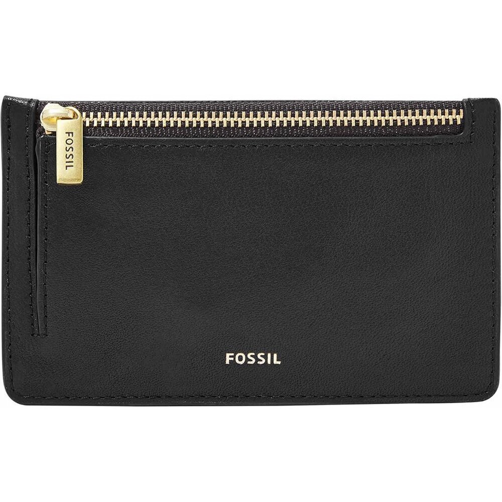 Women's Logan Leather Zip Card Case Wallet With Keychain for Women